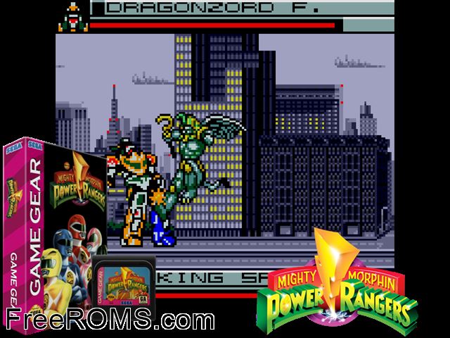 Power Rangers Game Gear game showing 3D box cover and gameplay screenshot
